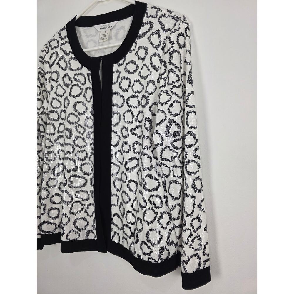 Exclusively Misook Sequin Leopard Print Cardigan … - image 3